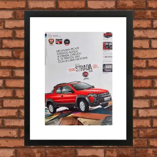 Fiat Strada Adventure - Quadro decorativo com propaganda/matéria original de revista