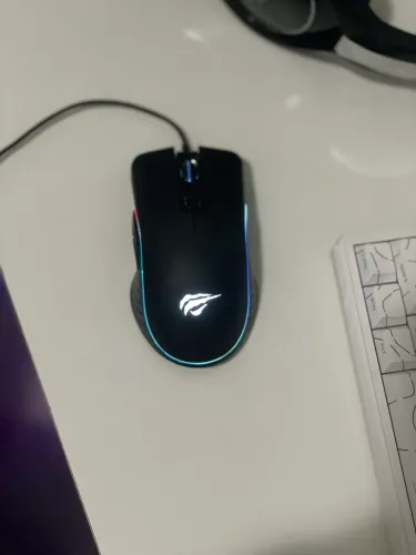Mouse Para Jogo Havit Ms1006 Preto 3200 Dpi 7 Botões Rgb Design Ergonômico