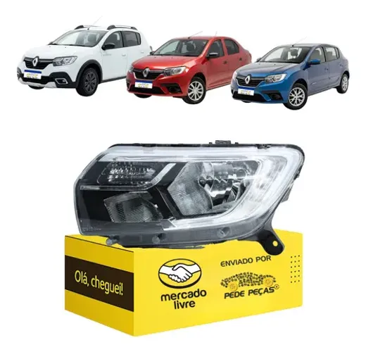 Farol Logan 2020 2021 2022 2023 2024 2025 C/led Esquerdo Esquerdo/motorista