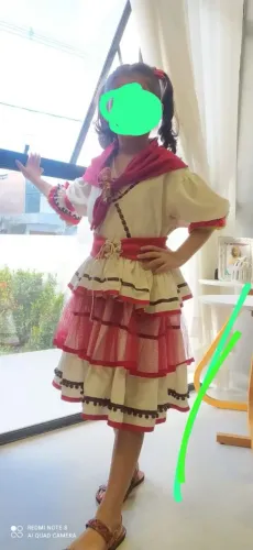 Vestido junino Maria Bonita, veste de 6 - 9 anos