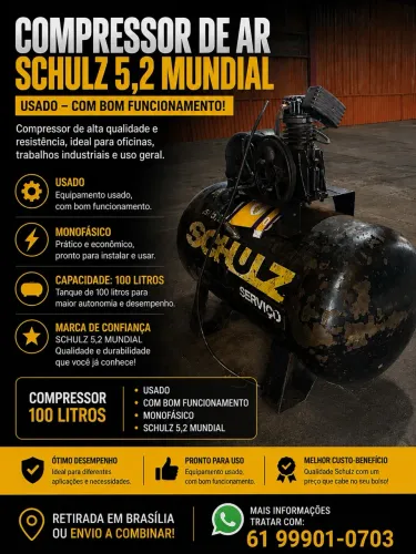 Compressor de ar schulz 100 litros 