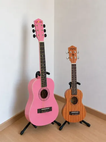 Kit Violão Infantil Rosa Tagima Kids V2 + Ukulele Concerto 23"