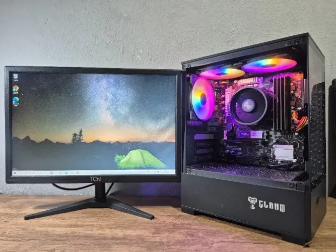 PC GAMER COMPLETO. RYZEN 5 5600GT/ 16GB DDR4/ SSD 256GB/ / MONITOR 20"/ aceito cartao