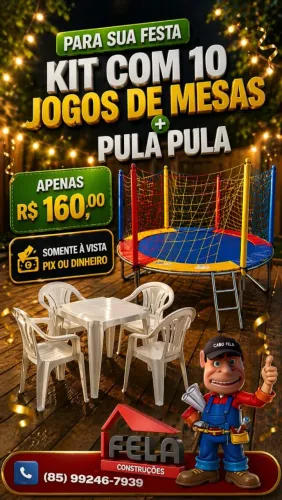 Alugamos mesas cadeiras ,pula pula 