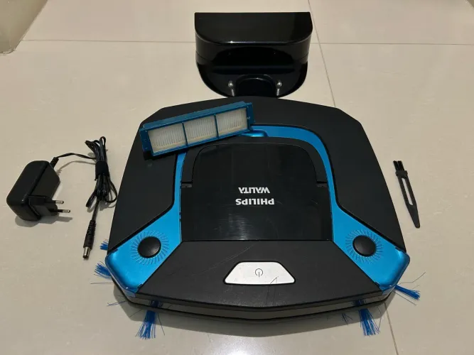 Robô Aspirador E Passa Pano Philips Smartpro Easy Preto-Azul