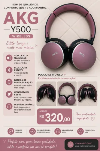Fone de Ouvido AKG Y500 - Bluetooth