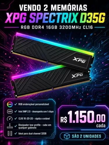Memória XPG Spectrix D35G 2x16gb 3200mhz