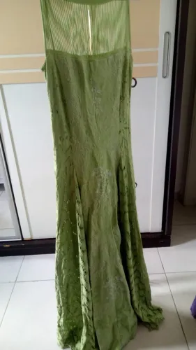 Vestido de Festa Artesanal - Verde Claro