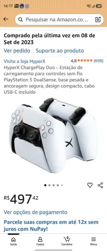 Hyperx ChargePlay Duo - Carregador de controle do PS5