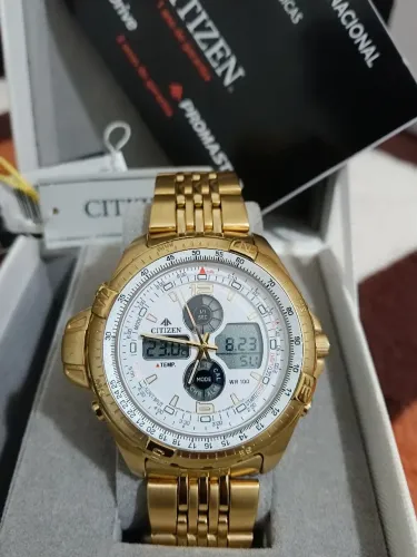 Citizen Pro Master Combo Tempo Dourado