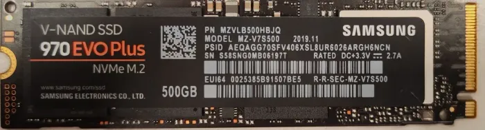 SSD NVME 3.0 Samsung 970 EVO Plus 500GB
