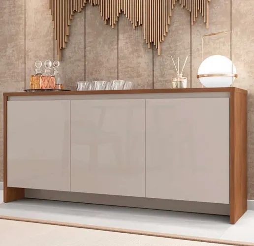 Buffet Aparador Sala Estar Madrid 3 Portas Cedro/off White
