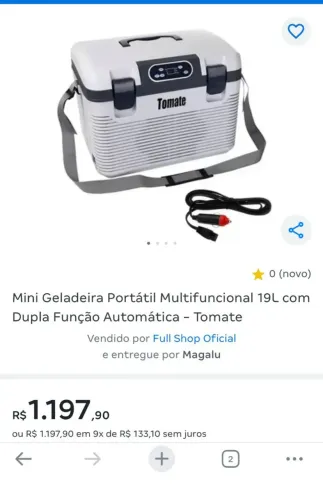 Cooler elétrico usado uma vez ótimo estado