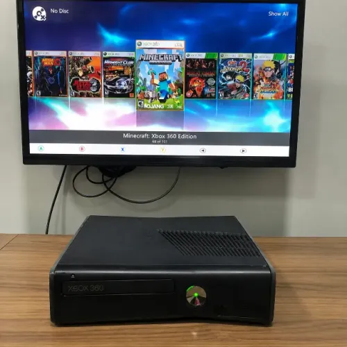Xbox 360 Slim Desbloqueado RGH 3.0 + HD 250GB Lotado de Jogos!