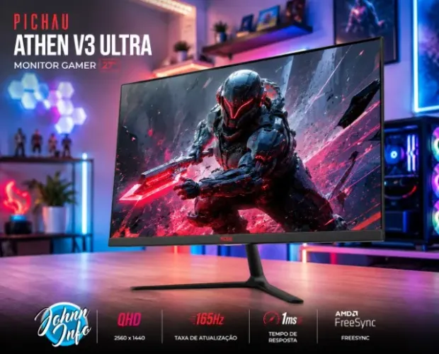 Monitor Gamer Pichau Athen V3 Ultra 27" QHD 165Hz 1ms FreeSync