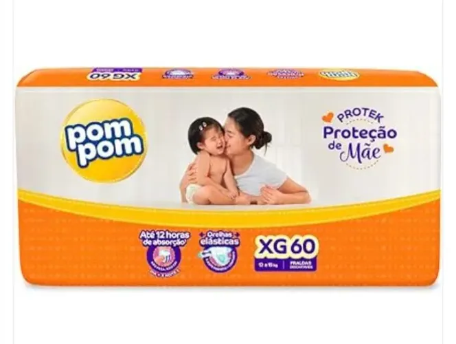 Kit 03 pacotes de Fraldas Pom Pom XG 
