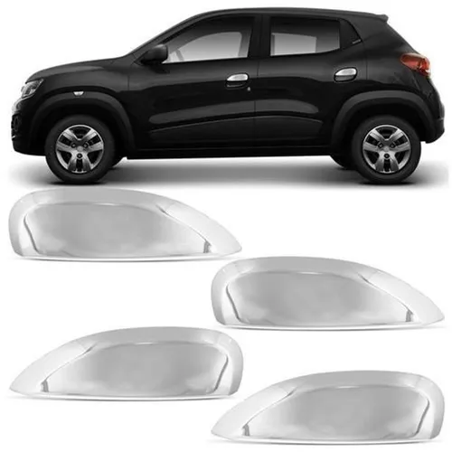 Kit Aplique Cromado Capa das Maçaneta Kwid / Sandero / Logan