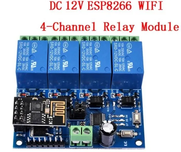 Relé De 4 Canais Wifi Dc 12v Esp8266 Esp-01 Placa Iot Casa Inteligente Arduino  COD-AM473 