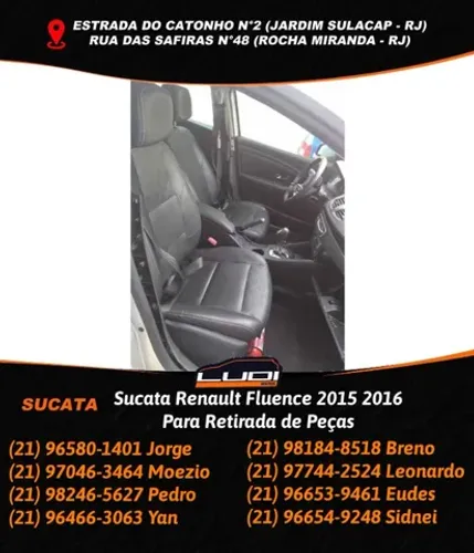 Sucata Renault Fluence 2015 2016 Para Retirada de Peças