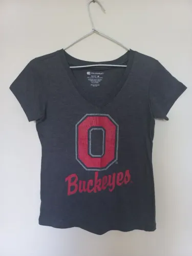 Camiseta Feminina Blusa EUA Buckeyes Blusinha Cinza mesclada M