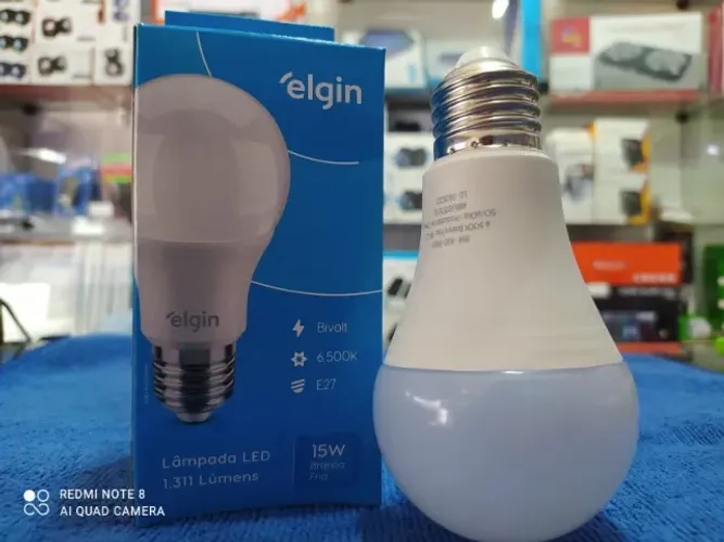 Lâmpada bocal 15w Elgin 6500k branco frio( Distribuidor de iluminação - Jk Eletrônicos)
