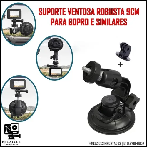 Ventosa Robusta de 9cm Para GoPro e similares