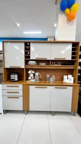 Kit cozinha com adega Catar off white / FRETE GRÁTIS