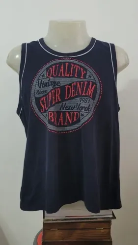 Camiseta regata azul marinho