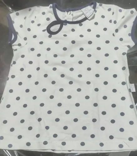Camisa piu piu infantil bolinhas azuis estampa branca tamanho 3 desapego envio imediato