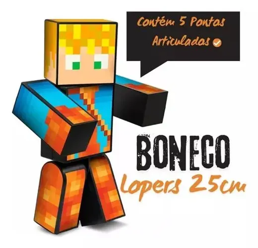 Boneco Lopers 25cm - Minecraft NOVO, NA CAIXA
