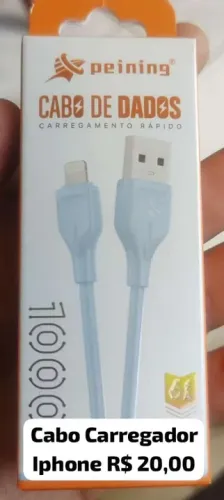 Cabo USB carregador de Iphone novo
