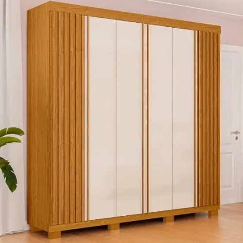 Guarda-roupa casal Elza 6 portas ripado - ENTREGA HOJE !!!