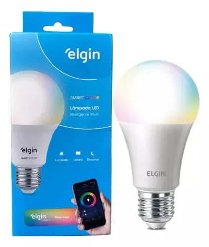 Lâmpada Inteligente Smart Wifi Color Led 10W Bivolt Elgin Compatível Alexa e Google Assist
