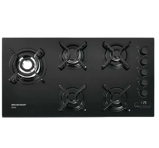 Cooktop Brastemp 5 bocas com timer 5ª chama tripla
