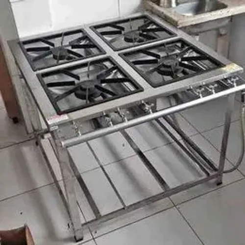 Fogão maxi inox 40X40 2 Queimadores simples 2 queimadores duplos - Guilherme