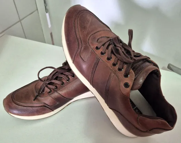 SAPATÊNIS MASCULINO COURO ACOSTAMENTO N° 40