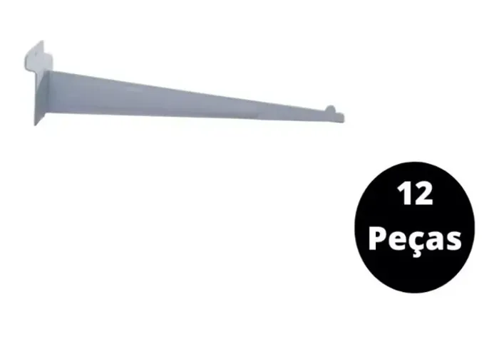 Suporte Faca P/ Painel Canaletado Luxo Branco 30cm - 12 Pçs