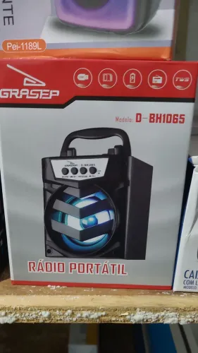 Caixa som Rádio Portátil Grasep D-BH1065 Bluetooth 