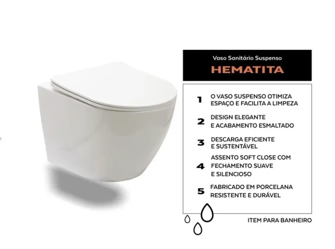 Vaso sanitário suspenso