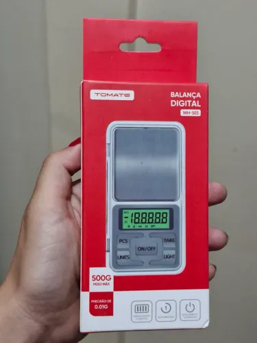 Mini Balança Digital Alta Precisão Até 500g Mh-503 Tomate Prateado 500 G