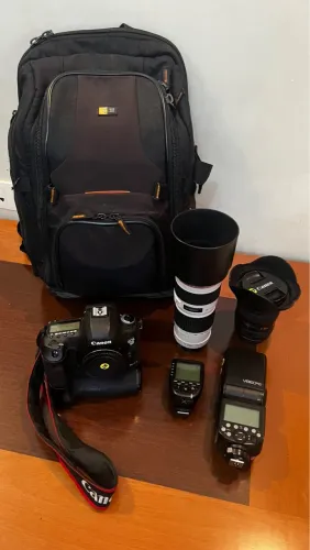 Kit Fotográfico Profissional Canon 5D Mark III + Lentes Série L + Flash Godox + Acessórios