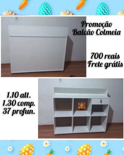 Balcão Colmeia Branco - Ideal para Organização!