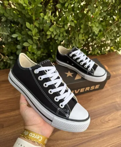 all star preto com branco + entrega gratis