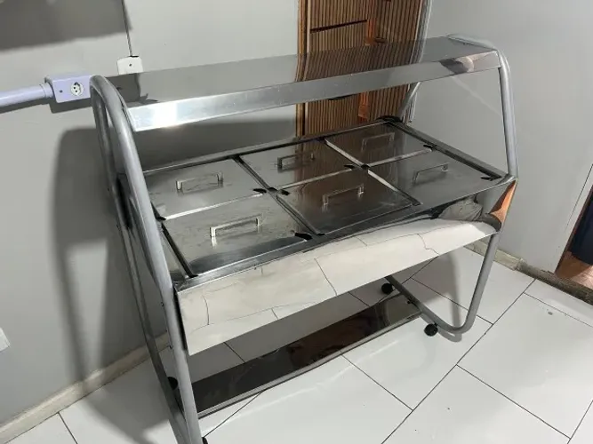 Balcão Térmico Self-Service em Aço Inox com 6 Cubas 220V Novissimo