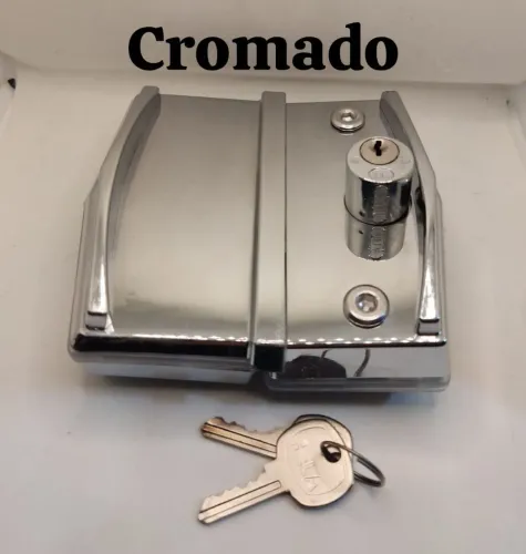 Fechadura Cromada para porta de vidro 