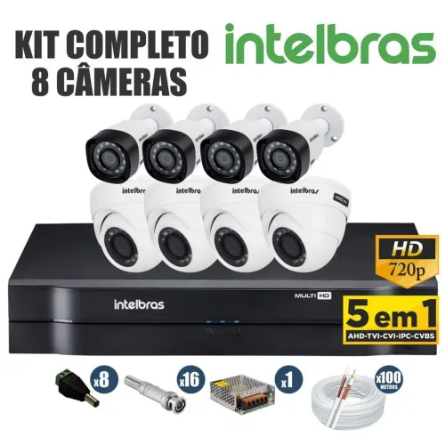Kit completo 8 câmeras Intelbras