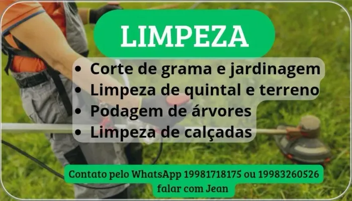 Jardinagem e limpeza em geral