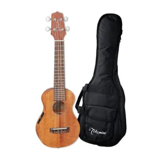 Ukulele Takamine GU S1 Soprano Eletro Acústico Bag Natural