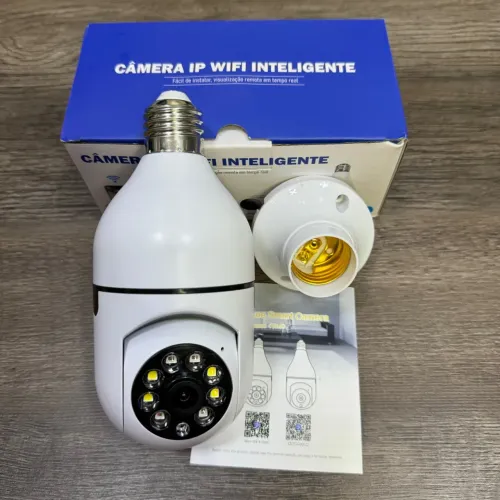 Câmera IP Wifi Inteligente Lâmpada Giratória 
