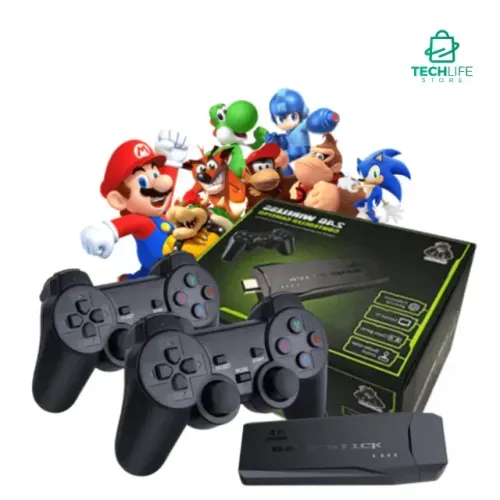 Game Stick 2 controles sem fio com vários jogos para se divertir